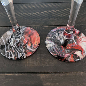Hand-painted Wine Glasses - Zebra - Ashley Lisl Art