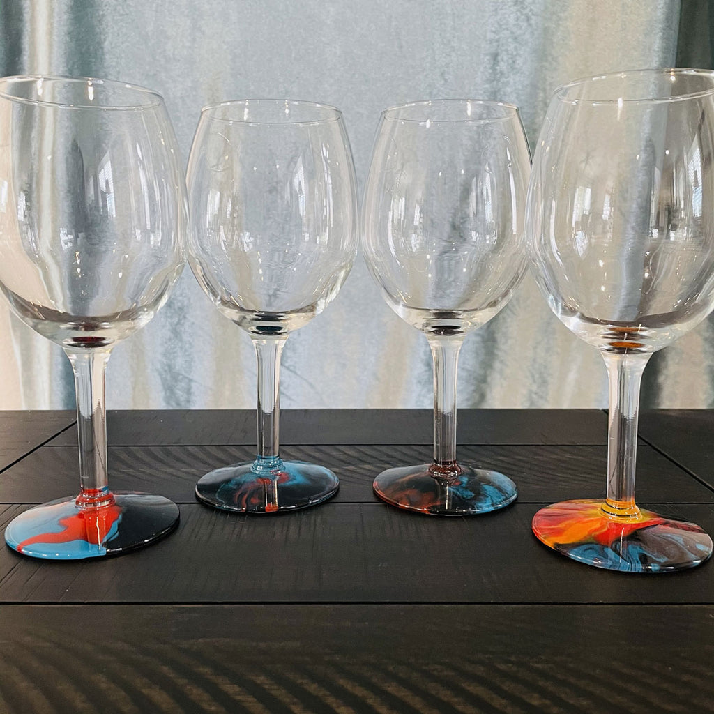 Hand-painted Wine Glasses - Rock 'n Roll - Ashley Lisl Art