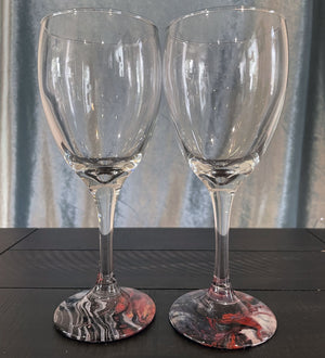 Hand-painted Wine Glasses - Zebra - Ashley Lisl Art