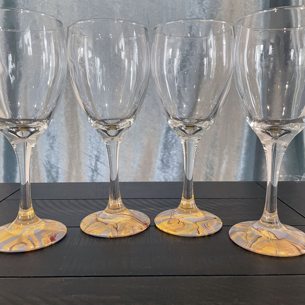 Hand-painted Wine Glasses - Modern - Ashley Lisl Art