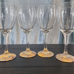 Hand-painted Wine Glasses - Modern - Ashley Lisl Art