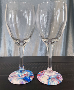 Hand-painted Wine Glasses - Circus - Ashley Lisl Art