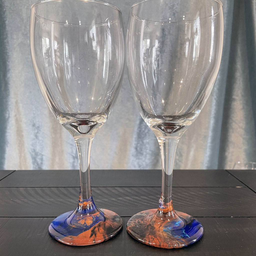 Hand-painted Wine Glasses - Rich - Ashley Lisl Art