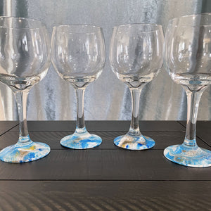 Hand-painted Wine Glasses - Beach - Ashley Lisl Art