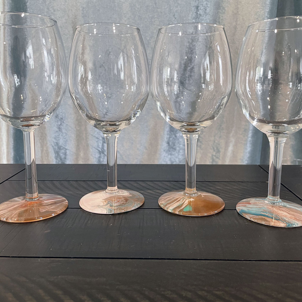 Hand-painted Wine Glasses - Beach Sunset - Ashley Lisl Art
