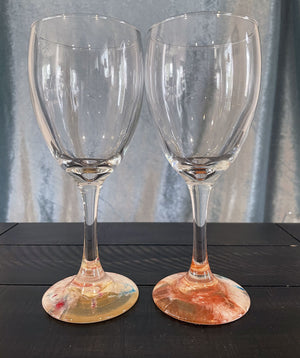 Hand-Painted Wine Glasses - Delicate - Ashley Lisl Art