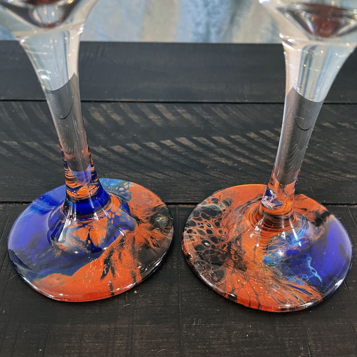 Hand-painted Wine Glasses - Rich - Ashley Lisl Art