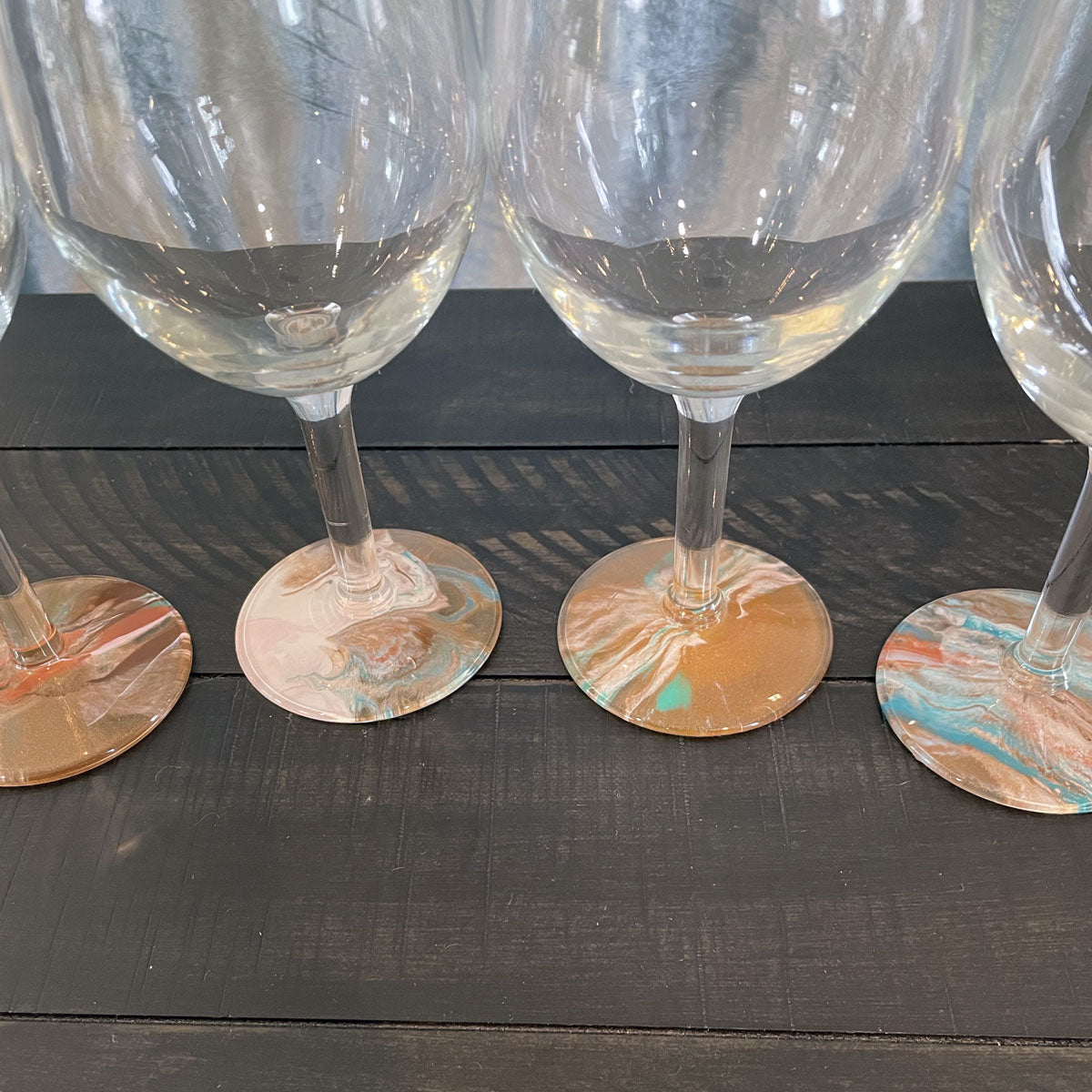 Hand-painted Wine Glasses - Beach Sunset - Ashley Lisl Art