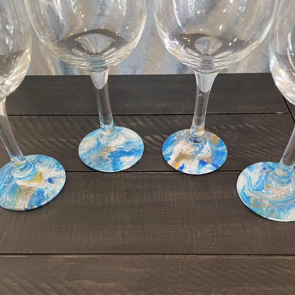 Hand-painted Wine Glasses - Beach - Ashley Lisl Art