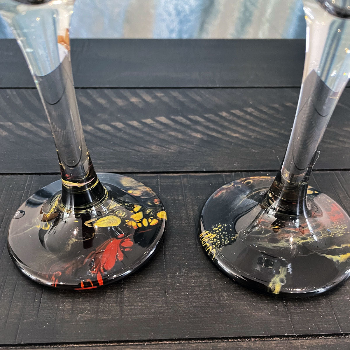 Hand-painted Wine Glasses - Joker - Ashley Lisl Art