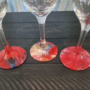 Hand-painted Wine Glasses - Red Sisters - Ashley Lisl Art