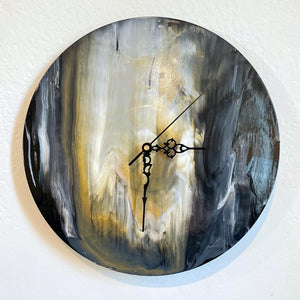 Planet - Upcycled Vinyl Record Pour Painting Clock