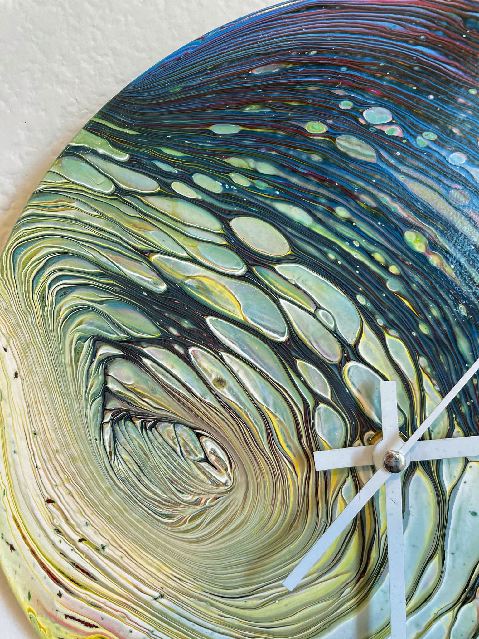 Space Needle - Upcycled Vinyl Record Pour Painting Clock