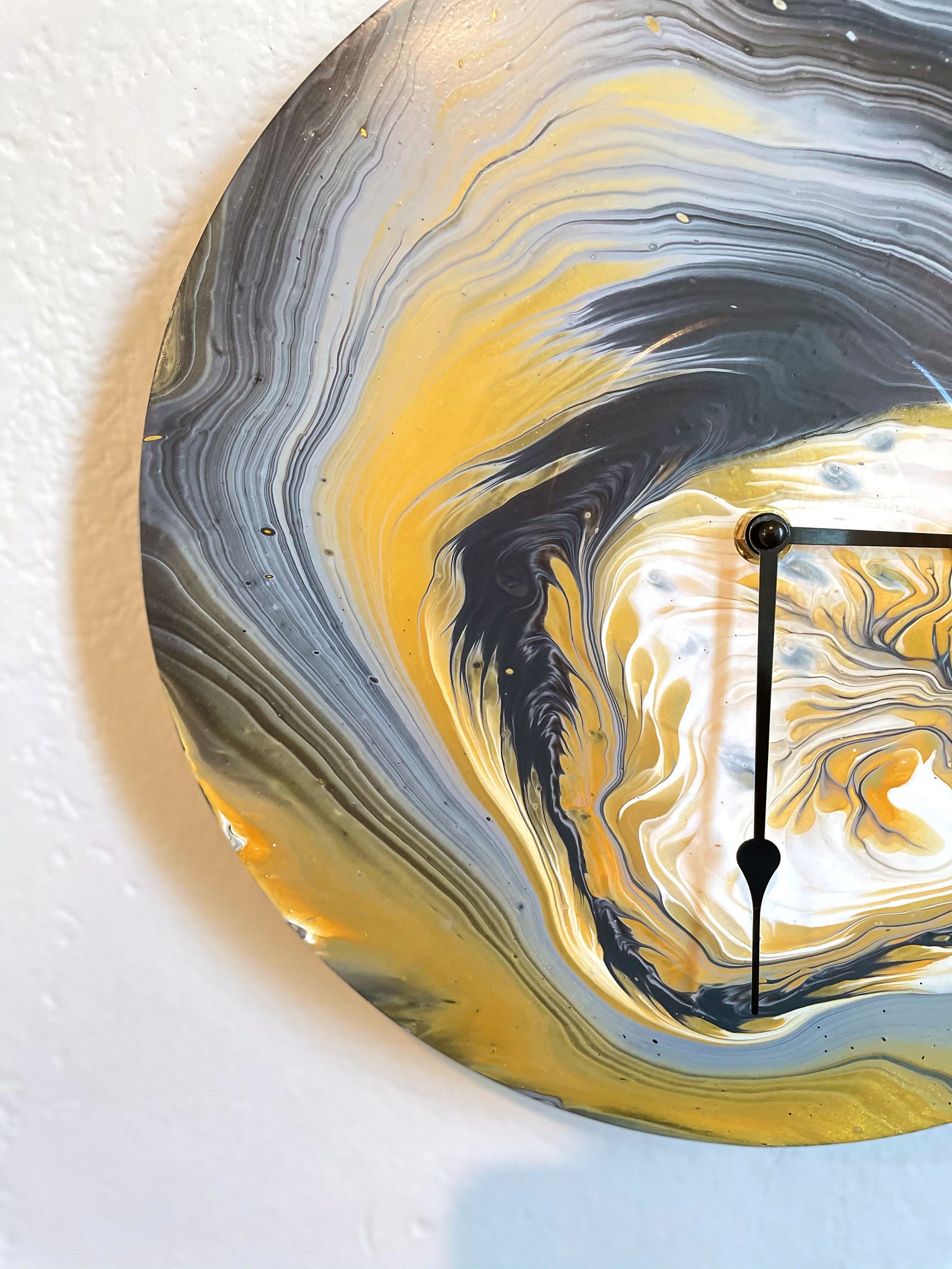 Within - Upcycled Vinyl Record Pour Painting Clock