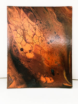 Canvas Board Painting "Copper Splat" - Ashley Lisl Art