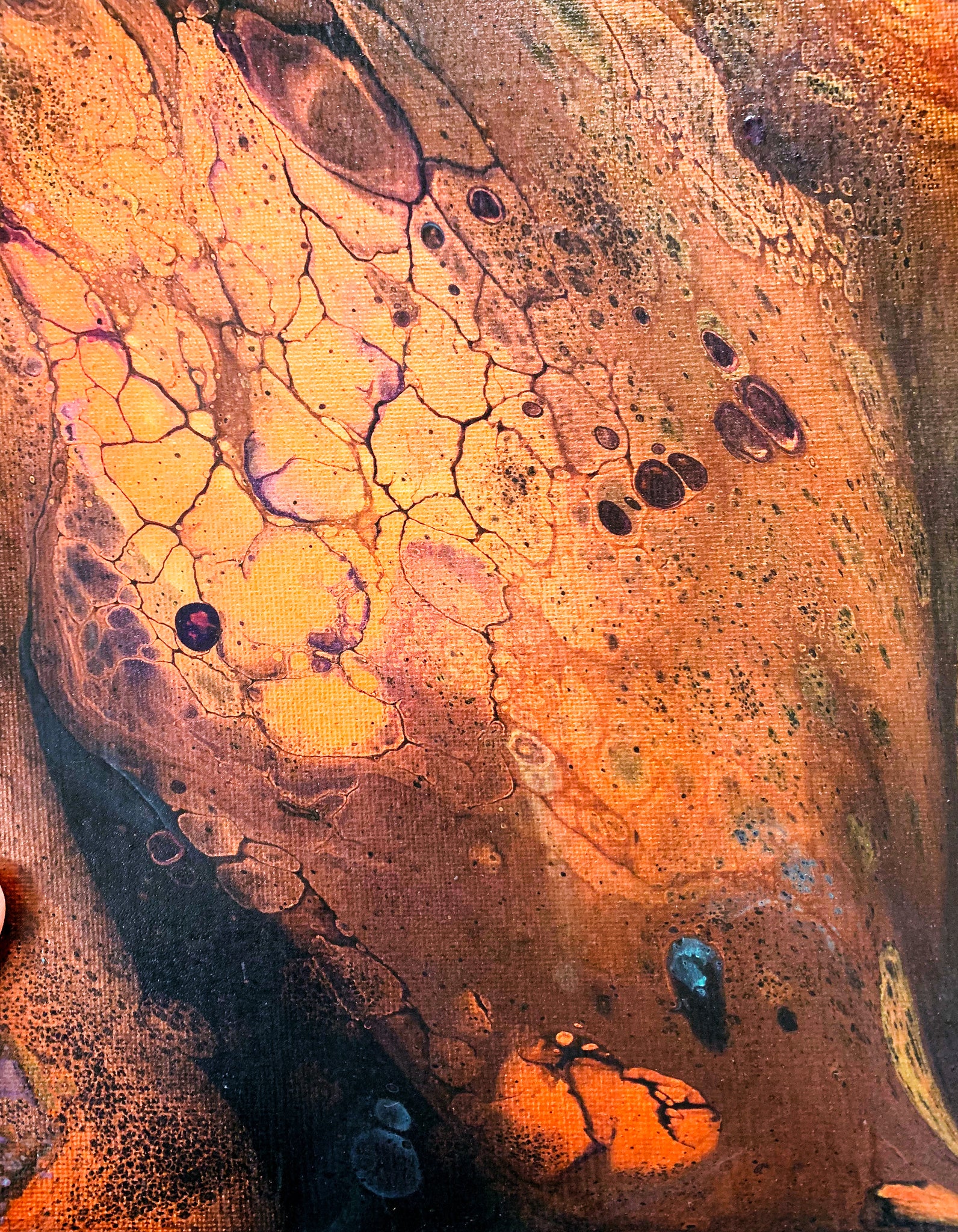 Canvas Board Painting "Copper Splat" - Ashley Lisl Art