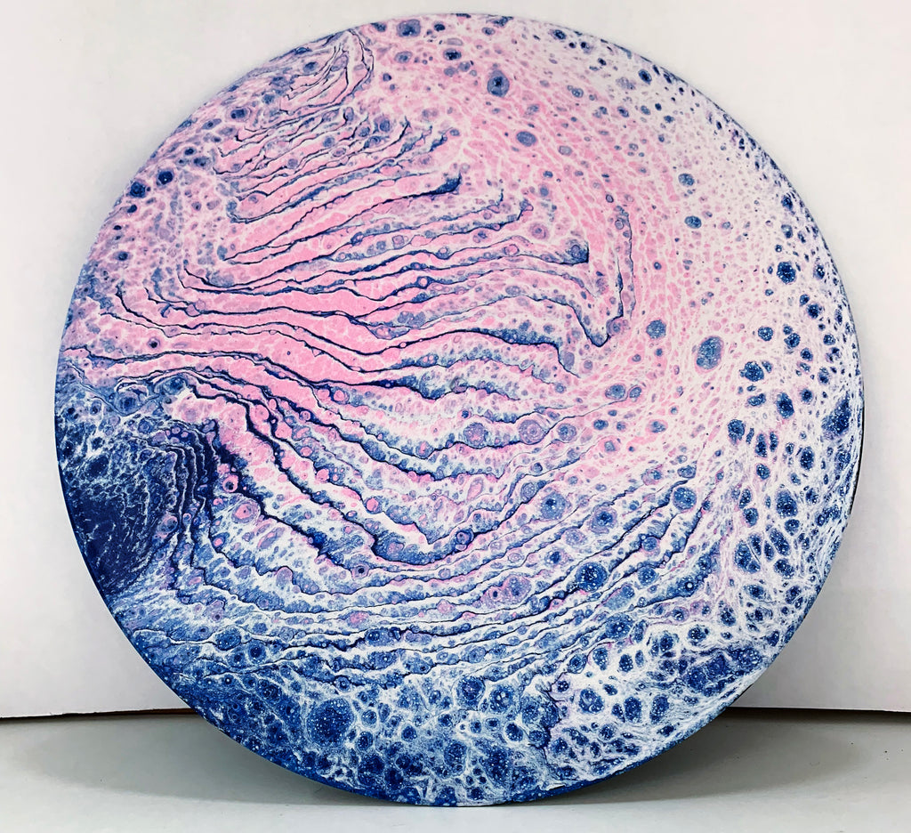 Cosmic Twister - Upcycled Vinyl Record Pour Painting Clock - Ashley Lisl Art