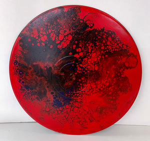 Vinyl Art Painting "Red Spray" - Ashley Lisl Art